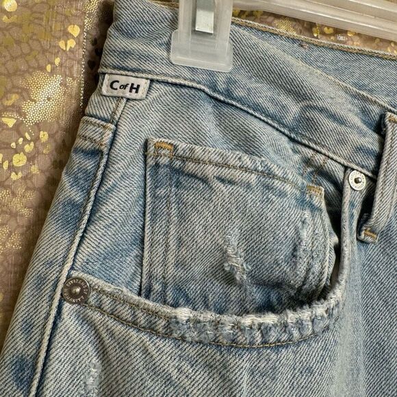 Citizens Of Humanity Light Wash Distressed Emery Crop Straight Leg Jeans 28 - Picture 8 of 9